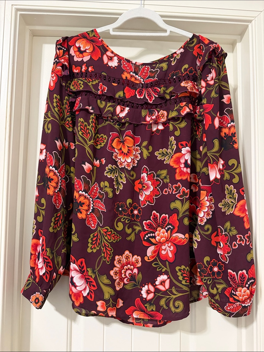 EUC Loft Ruffle Top Size XL